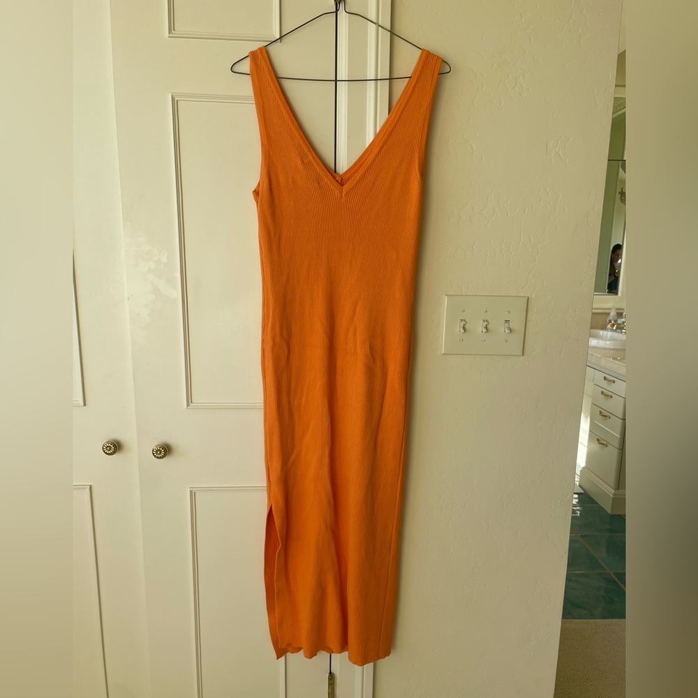 NWT House of Harlow 1960 Orange Maxi Bodycon Slip Dress Size M